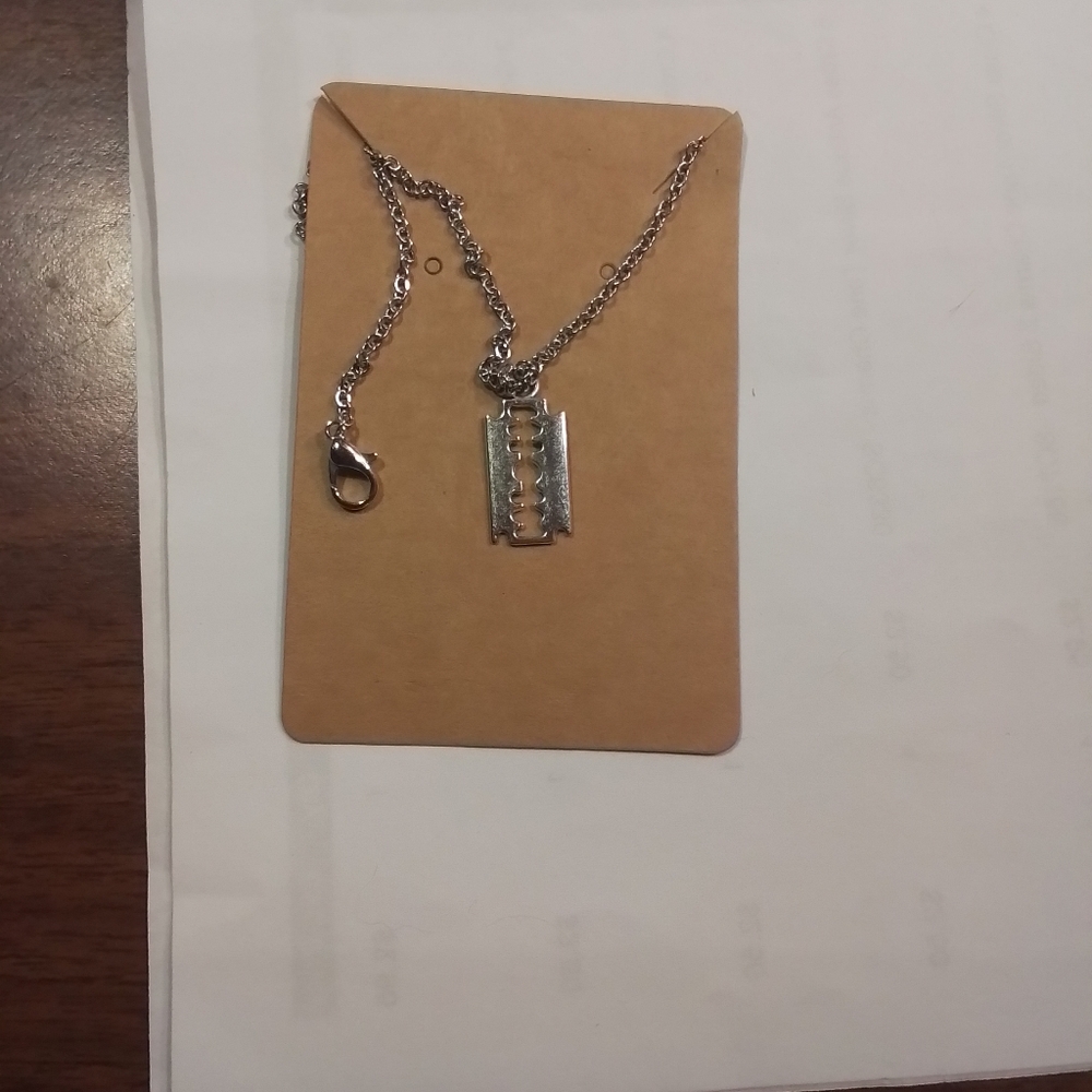 Razor Blade Charm Necklace
